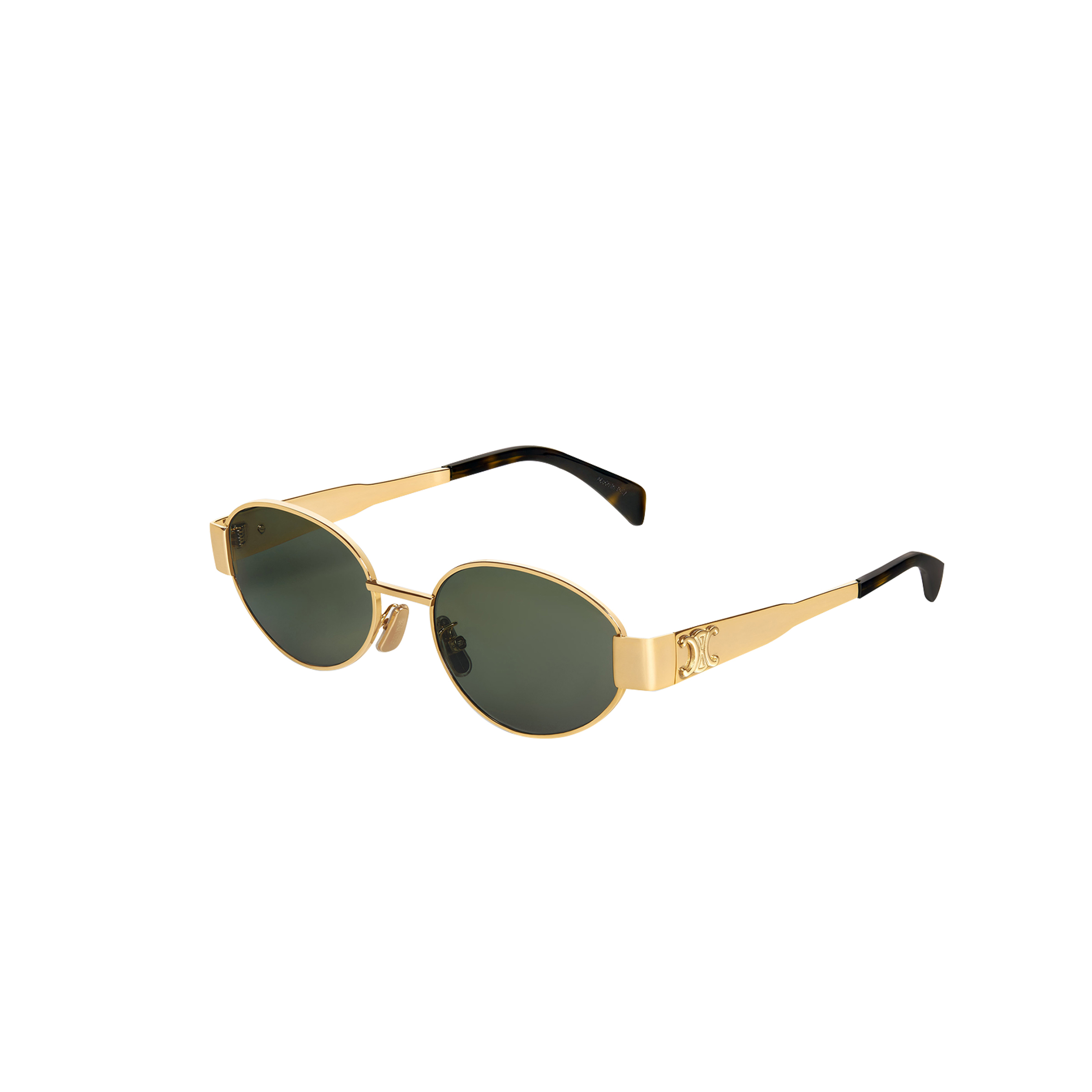 Ce**e triomphe metal 01 sunglasses in metal gold green  4s235